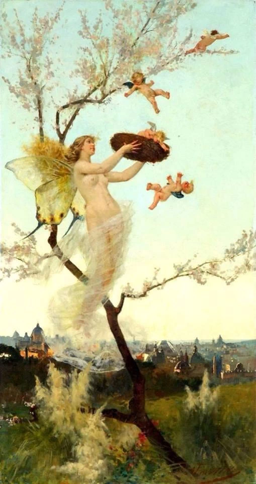  30-Modesto Faustini - Sogno di primavera con veduta di Brescia 